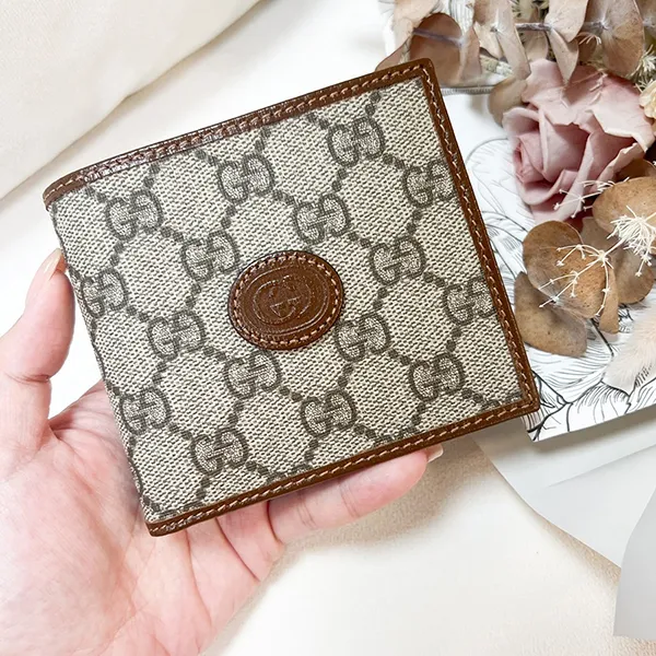 Ví Nữ Gucci Wallet With Interlocking G In GG Supreme Màu Nâu - Túi xách - Vua Hàng Hiệu
