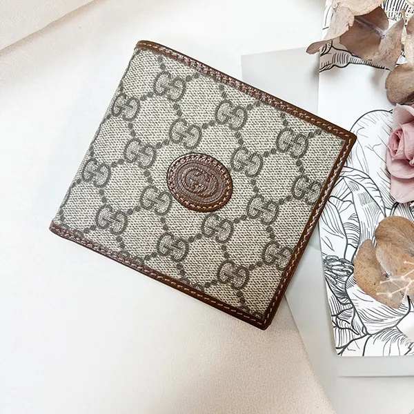 Ví Nữ Gucci Wallet With Interlocking G In GG Supreme Màu Nâu - Túi xách - Vua Hàng Hiệu