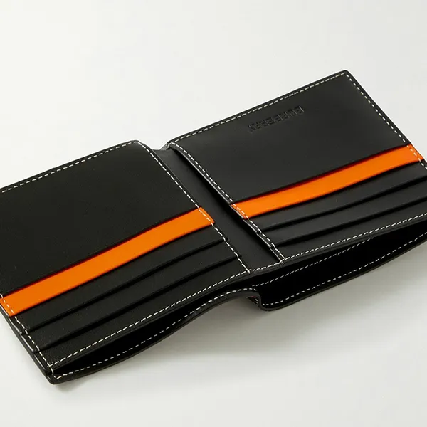 Ví Nam Burberry Logo Print Coated Cotton/ Canvas And Leather Bifold Wallet Màu Đen Họa Tiết