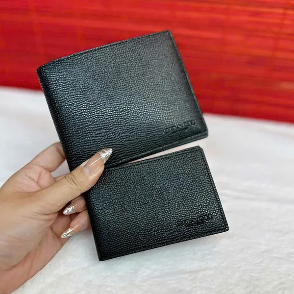 Ví Nam Coach 3 In 1 Wallet Crossgrain Leather CR899 Màu Đen
