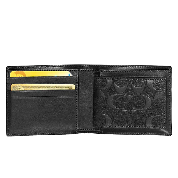 Ví Nam Coach 3 In 1 Wallet In Signature Leather F75371 Màu Đen
