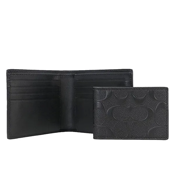 Ví Nam Coach 3 In 1 Wallet In Signature Leather F75371 Màu Đen