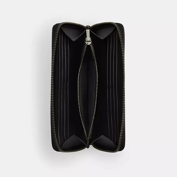 Ví Nam Coach Accordion Wallet In Signature Canvas 25517 N3A Màu Xám Đen