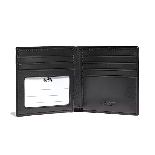 Ví Nam Coach Id Billfold Wallet In Signature Canvas 66551-1 Màu Đen - Túi xách - Vua Hàng Hiệu