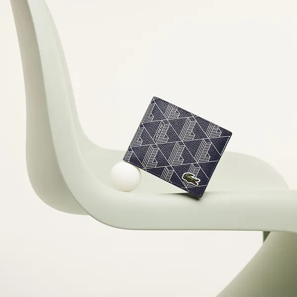 Ví Nam Lacoste Medium The Blend Billfold Monogram Marine Laponie NH4483BG M83 Màu Xanh Navy