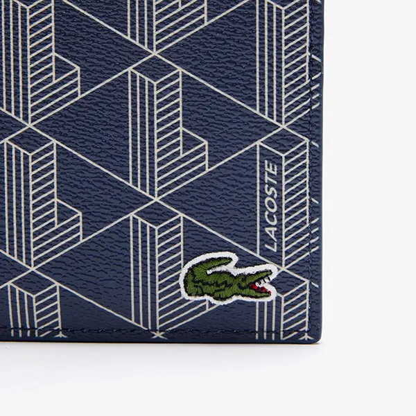 Ví Nam Lacoste Medium The Blend Billfold Monogram Marine Laponie NH4483BG M83 Màu Xanh Navy