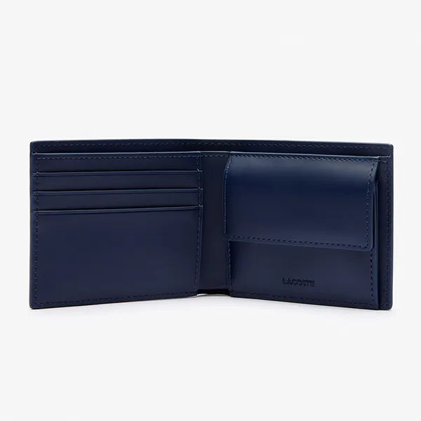 Ví Nam Lacoste Medium The Blend Billfold Monogram Marine Laponie NH4483BG M83 Màu Xanh Navy