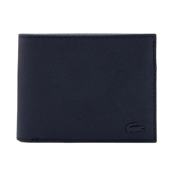 Ví Nam Lacoste Men's Classic Petit Piqué Six Card Wallet NH4419HC 021 Màu Xanh Đen