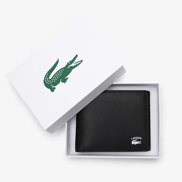 Ví Nam Lacoste Men's Contrast Print Wallet NH4116-000 Màu Đen