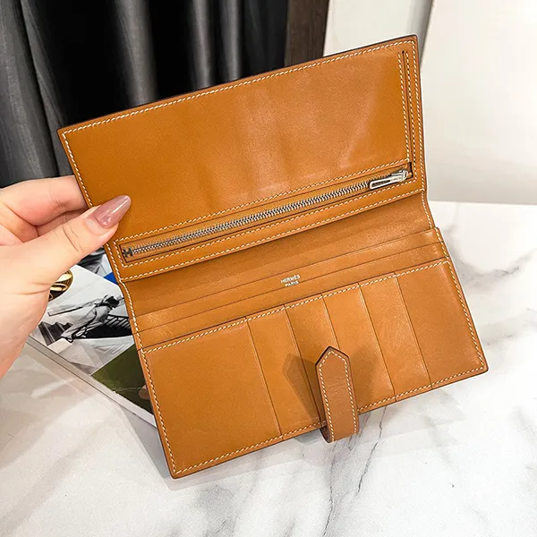 Ví Nữ Hermès Wallet Bearn Soufflet Brown Màu Nâu - Túi xách - Vua Hàng Hiệu