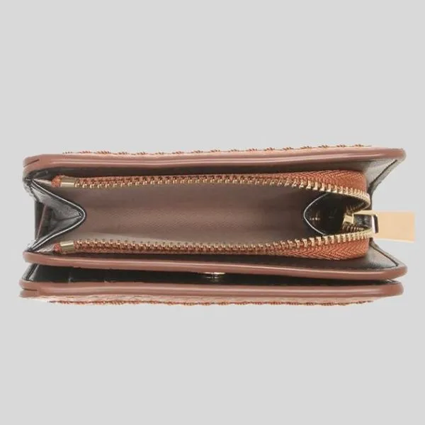 Ví Nữ Marc Jacobs Groove Mini Compact Wallet Smoke Almond S101L01SP21 Màu Nâu