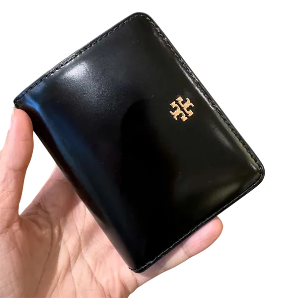 Ví Nữ Tory Burch Britten Gold Logo Màu Đen