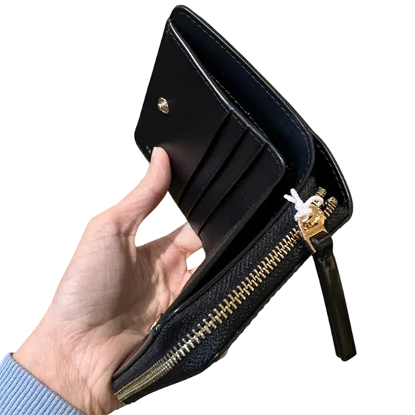 Ví Nữ Tory Burch Britten Gold Logo Màu Đen