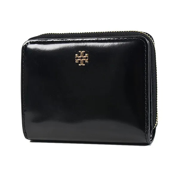 Ví Nữ Tory Burch Britten Gold Logo Màu Đen