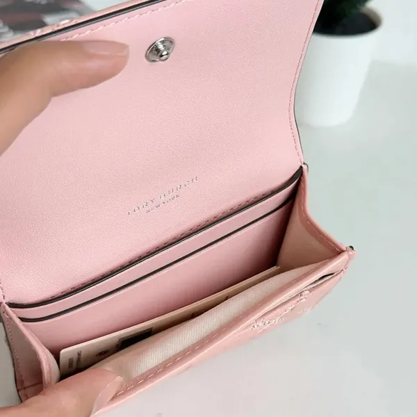 Ví Nữ Tory Burch Willa Card Case In Rose Sachet 156096 Màu Hồng