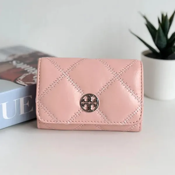 Ví Nữ Tory Burch Willa Card Case In Rose Sachet 156096 Màu Hồng