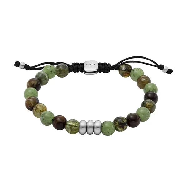 Vòng Đeo Tay Nam Fossil All Stacked Up Green And Brown Acrylic Beaded Bracelet JA7240040 Màu Xanh - Nâu