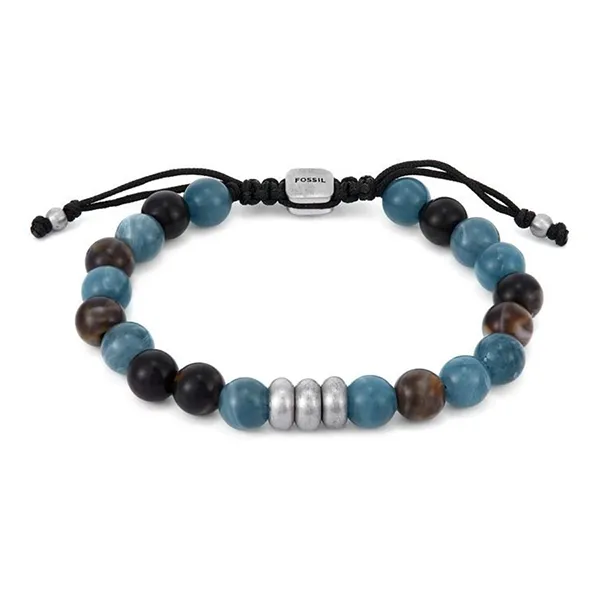 Vòng Đeo Tay Nam Fossil All Stacked Up Blue And Brown Acrylic Beaded Bracelet JA7241040 Màu Xanh Blue Phối Màu