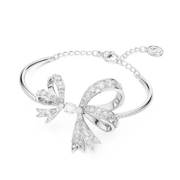 Vòng Đeo Tay Nữ Swarovski Hyperbola Bangle Bow White Rhodium Plated 5647563 Màu Trắng Bạc