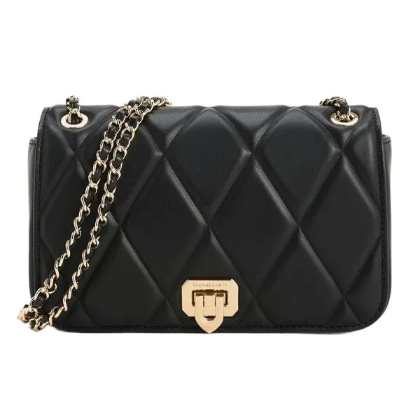 Túi Đeo Vai Nữ Charles & Keith Arwen Diamond Quilt Shoulder Bag CK2-20671747_BLACK Màu Đen