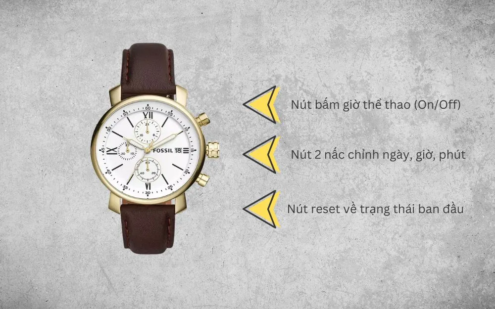 Đồng hồ Fossil Quartz Chronograph (Máy pin bấm giờ thể thao) - 5