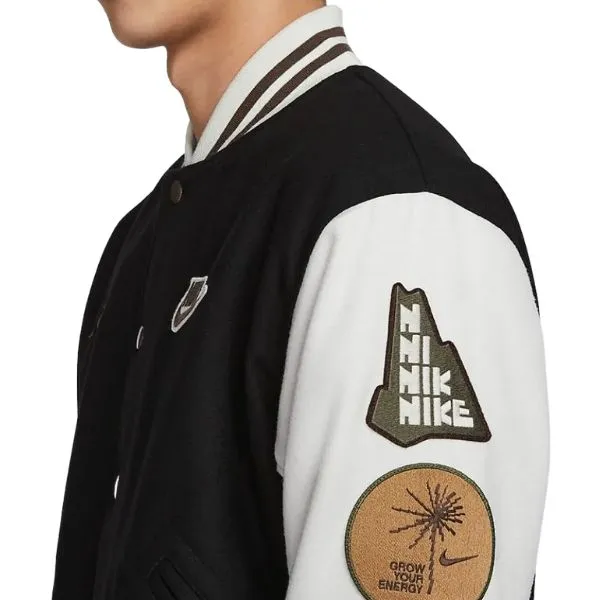 Áo Bomber Nam Nike Sportswear Jackets FV4026-010 Màu Trắng Đen Size S (Form Á)