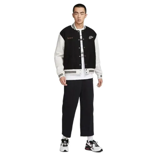 Áo Bomber Nam Nike Sportswear Jackets FV4026-010 Màu Trắng Đen Size S (Form Á)