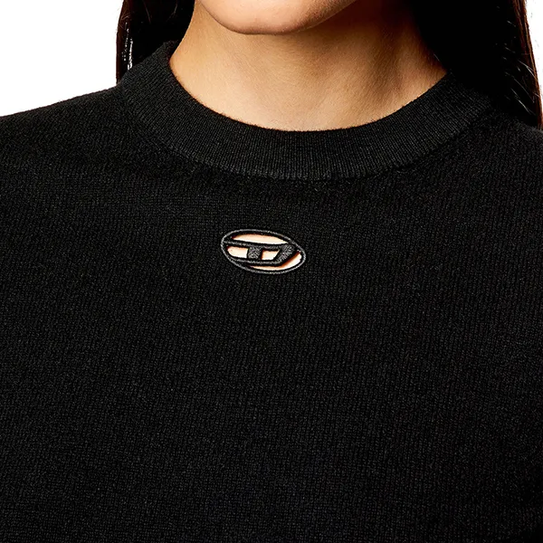 Áo Len Cộc Tay Nữ Diesel M-Arga Wool And Cashmere Top T-Shirt A130140GEAY9XX Màu Đen Size XS
