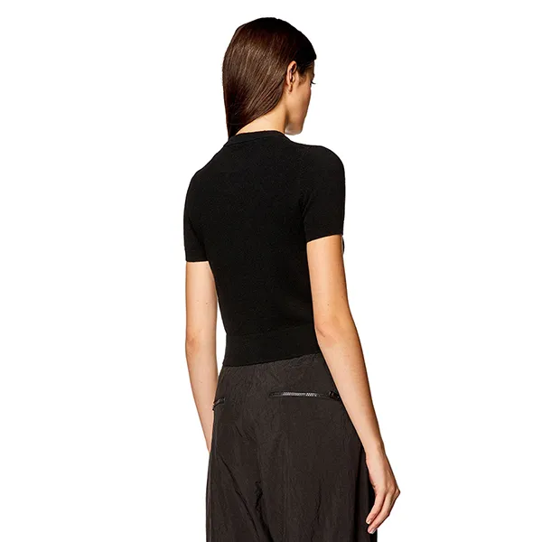 Áo Len Cộc Tay Nữ Diesel M-Arga Wool And Cashmere Top T-Shirt A130140GEAY9XX Màu Đen Size XS