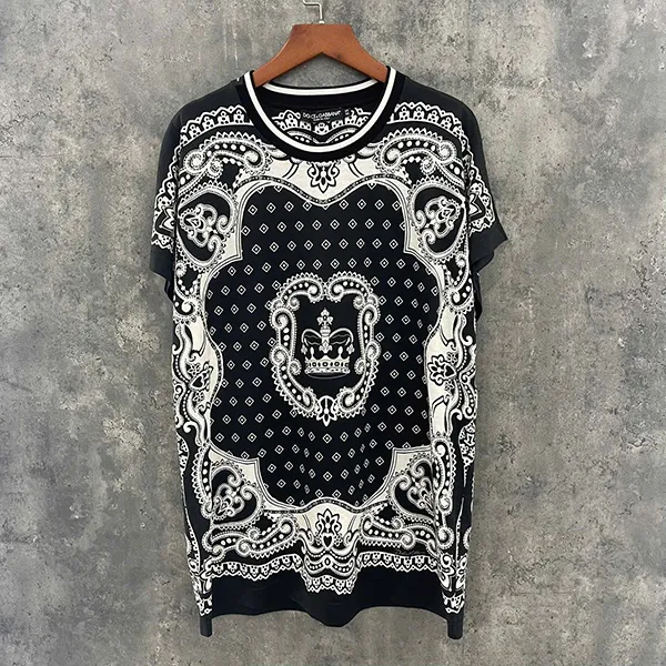 Áo Phông Dolce & Gabbana D&G G8LC1T FI7HC HN64C Màu Đen Họa Tiết Size XS
