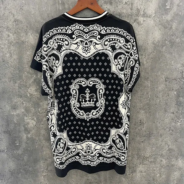 Áo Phông Dolce & Gabbana D&G G8LC1T FI7HC HN64C Màu Đen Họa Tiết Size XS