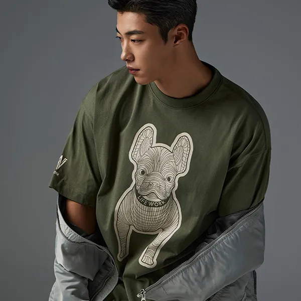 Áo Phông LifeWork Silket Racket Short T-Shirt LW255TS982 Màu Xanh Khaki