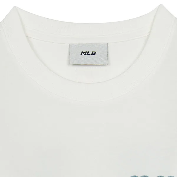 Áo Phông MLB Basic Coopers Denimlike Logo Overfit Tshirt New York Yankees 3ATSB1053-50IVS Màu Ivory Size S