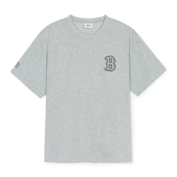 Áo Phông MLB Basic Street Logo Over Fit Tshirt Boston Red Sox 3ATSB0353-43MGS Màu Xám