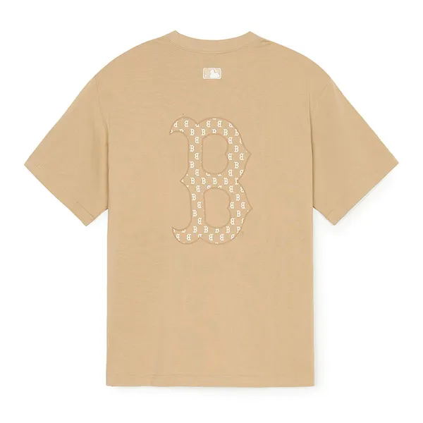 Áo Phông MLB Classic Monogram Big Lux Over Fit T-Shirts Boston Red Sox 3ATSM0653-43BGL Màu Be Nhạt - Thời trang - Vua Hàng Hiệu