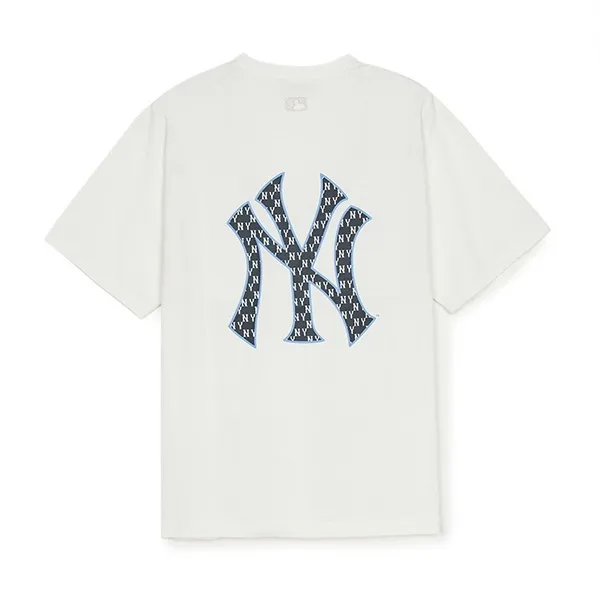 Áo Phông MLB Classic Monogram Big Lux Over Fit T-Shirts New York Yankees 3ATSM0653-50IVS Màu Ivory Size M