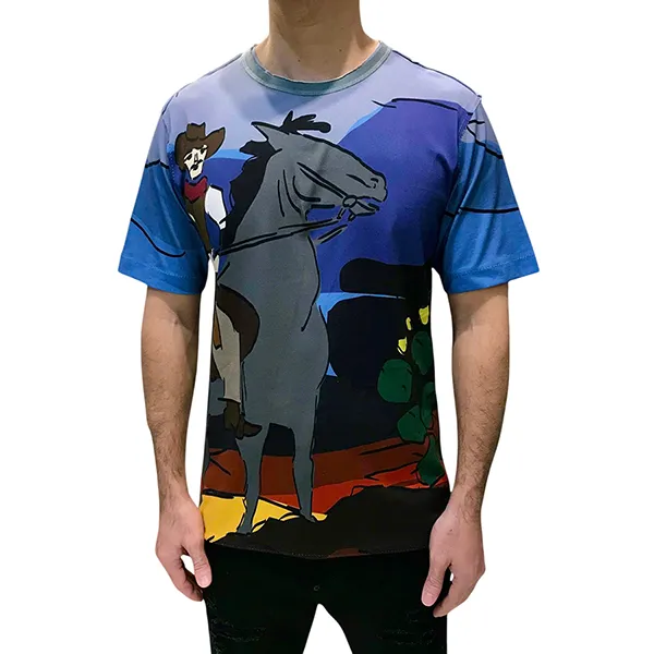 Áo Phông Nam Dolce & Gabbana D&G Cowboy Print G8GJ3T Tshirt Phối Màu Size 46