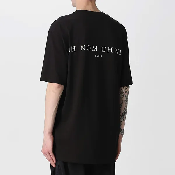 Áo Phông Nam Ih Nom Uh Nit Black Logo Mask Rose Printed NUS23241 Tshirt Màu Đen Size S - Thời trang - Vua Hàng Hiệu