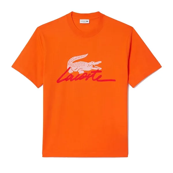 Áo Phông Nam Lacoste Men's Print T-Shirt TH6562 51 P40 Màu Cam Size S