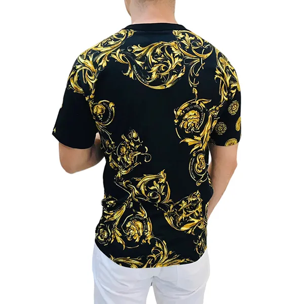 Áo Phông Nam Versace Jeans Couture 72GAH6R1 TShirt Màu Vàng Đen Size XS - Thời trang - Vua Hàng Hiệu