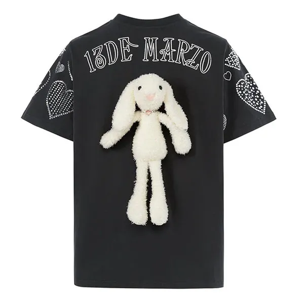 Áo Phông Nữ 13 De Marzo Doozoo Speaker Heart Tshirt Màu Xám Đen Size S