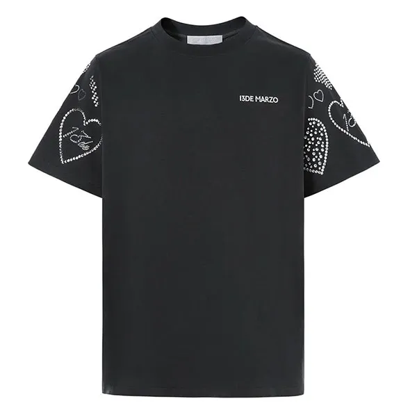 Áo Phông Nữ 13 De Marzo Doozoo Speaker Heart Tshirt Màu Xám Đen Size S