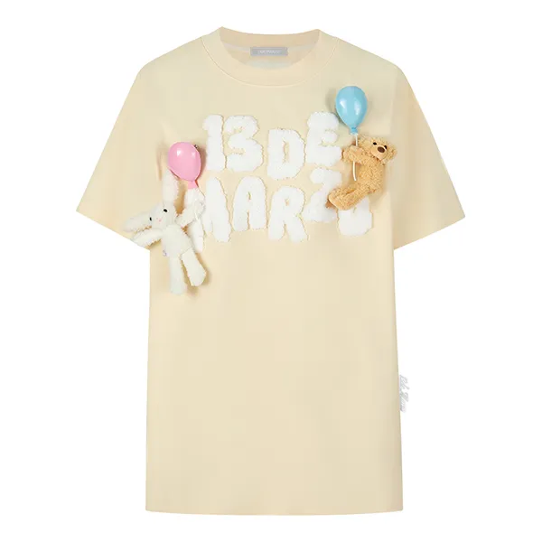 Áo Phông Nữ 13 De Marzo Float Cloud Balloon T-Shirt Yellow Màu Vàng Size S