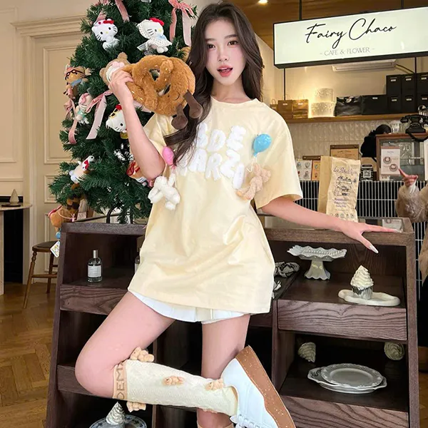 Áo Phông Nữ 13 De Marzo Float Cloud Balloon T-Shirt Yellow Màu Vàng Size S