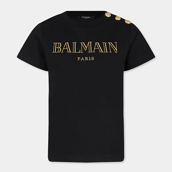 Áo Phông Nữ Balmain In Black With Logo Engraved Buttons BV8B91 Z0082 930OR Tshirt Màu Đen Size 13 - Thời trang - Vua Hàng Hiệu