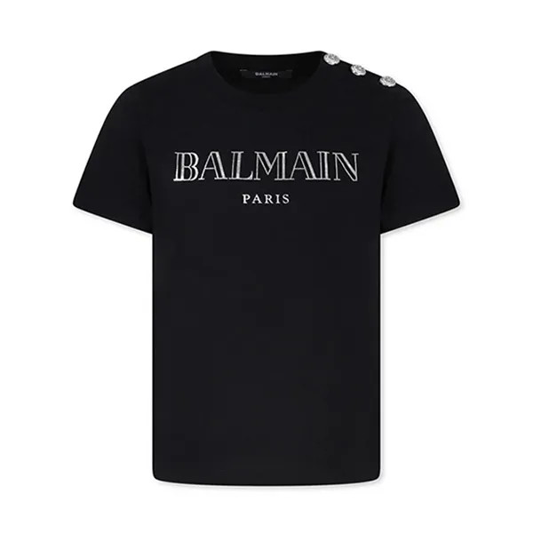 Áo Phông Nữ Balmain In Black With Logo Engraved Buttons BV8Q21 Z0116 930AG Tshirt Màu Đen Size 13 - Thời trang - Vua Hàng Hiệu