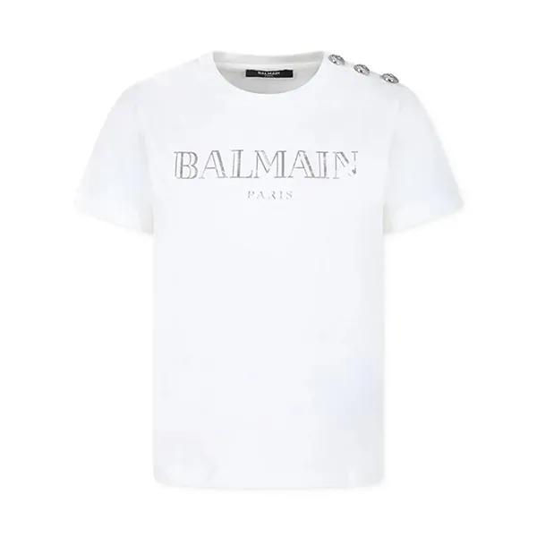 Áo Phông Nữ Balmain In White With Logo Engraved Buttons BV8Q21 Z0116 102AG Tshirt Màu Trắng Size 13 - Thời trang - Vua Hàng Hiệu
