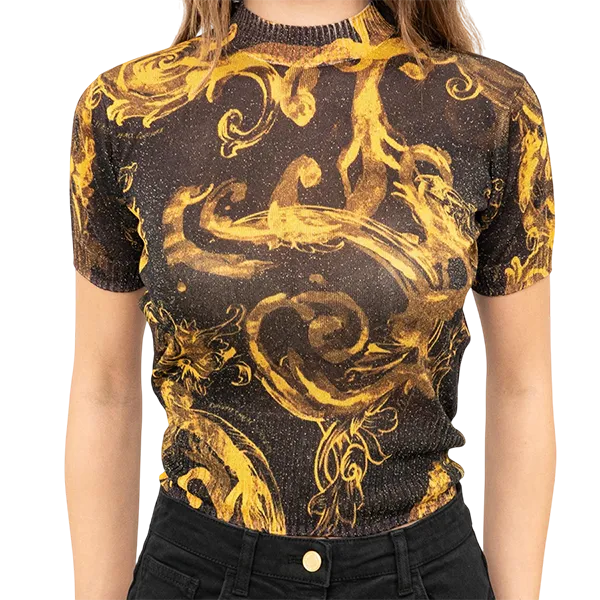 Áo Phông Nữ Versace Jeans Couture 76HAFMN8 CMN45 G89 Tshirt Màu Vàng Size L - Thời trang - Vua Hàng Hiệu
