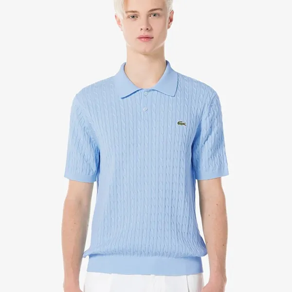 Áo Polo Nam Lacoste Men's Cable PH168E-54G T01 Màu Xanh Dương Size 4 - Thời trang - Vua Hàng Hiệu