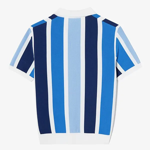 Áo Polo Nam Lacoste Men's Striped Short Sleeve AH700E 54G 166 Màu Xanh Blue/Trắng Size 4